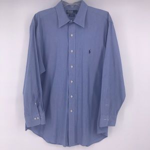 Blue Polo by Ralph Lauren Button Up Mens 17 32/33